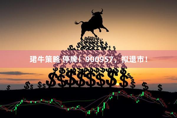 珺牛策略 停牌！900957，拟退市！